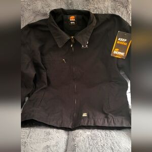 NWT Berne men's utility work jacket.  Size 2XL  100% cotton outer fabric Black